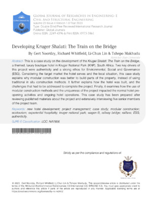 Developing Kruger Shalati: The Train on the Bridge.