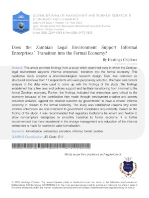 Legal Environment Zambian Business.