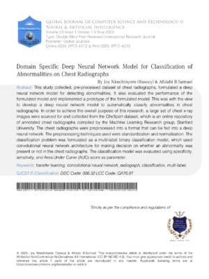 Alt: Academic research paper on deep neural networks for classifying radiographic abnormalities.