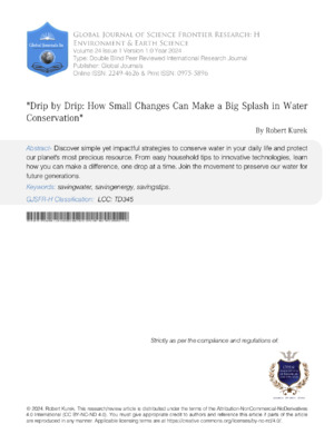 Close-up of a droplet forming from a surface, illustrating water conservation and environmental impact.