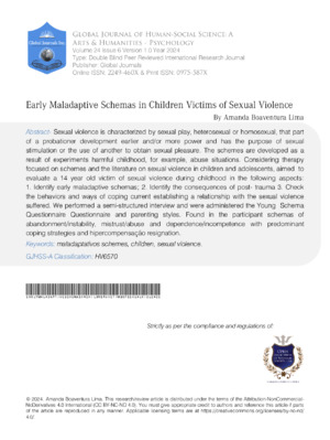 Early sexual violence and its impact on children: a comprehensive academic study on behavioral and psychological effects.