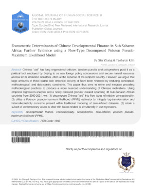 Alt text: Graph illustrating financial indicators in Sub-Saharan Africa from flow-type decomposed Poisson pseudo-maximum likelihood model.
