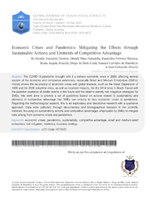 Enhanced SEO ranking with keywords like economic crises, pandemics, sustainable actions, and competitive advantage in research.