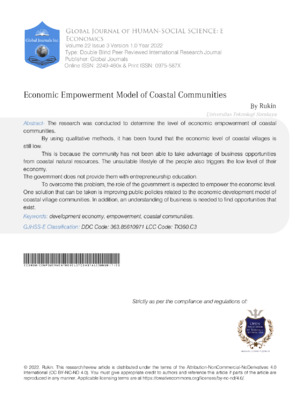 Economic empowerment of coastal communities through research.