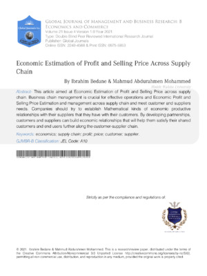 Alt text: Academic research on profit and selling price estimation in supply chain management.