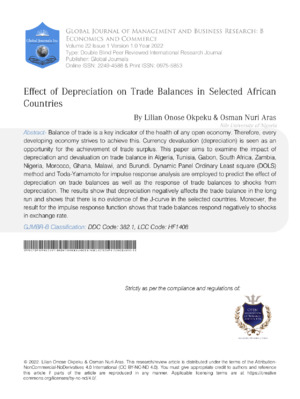 Depreciation impact on trade in African countries analyzed in this research. Focuses on economic growth and trade balance.