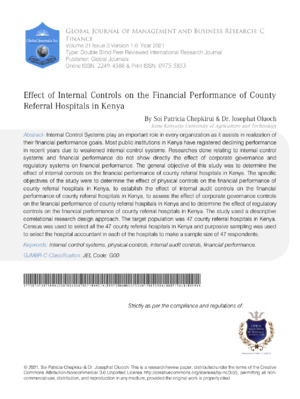 High-quality ALT text describing the research on financial controls' effect on Kenyan counties.