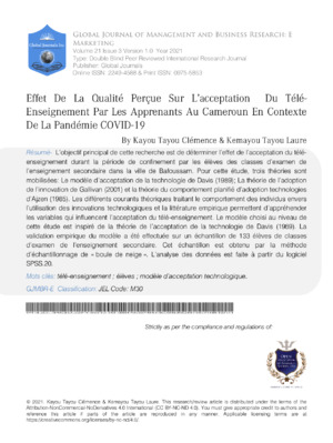 Alt text: Academic journal cover focusing on COVID-19 impact on remote education and student acceptance.