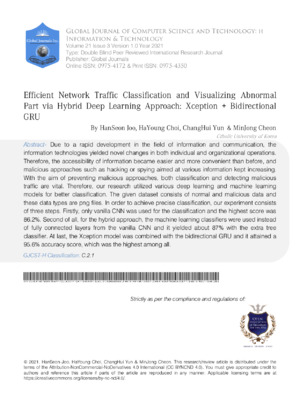 Efficient network traffic classification & visualization in abnormal network scenarios using deep learning.