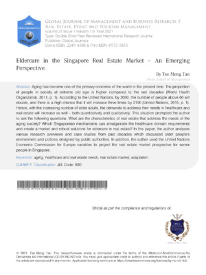 Caring for seniors in Singapore's real estate sector.