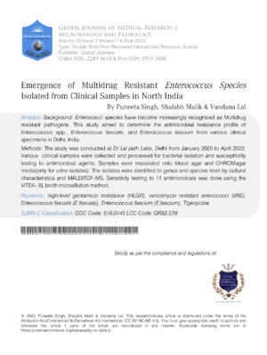 High-quality ALT text: Multidrug-resistant Enterococcus species found in clinical samples from North India, highlighting antibiotic resistance.