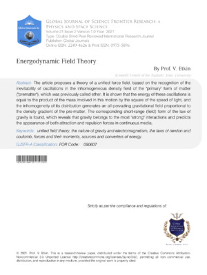 High-quality academic research on energodynamic field theory for physics and space science.