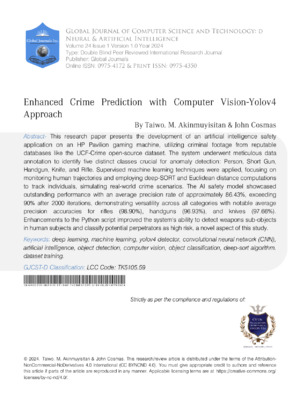 Enhanced crime prediction with AI-powered computer vision techniques.