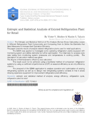 A comprehensive study of the existing refrigeration plant's statistical and energetic analysis for retail applications.