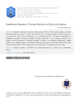 An academic research paper on Earth's thermal radiation and energy balance.