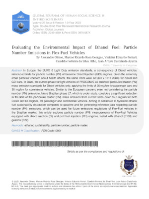 Efficient evaluation of ethanol fuel's environmental effects using particle number emissions.