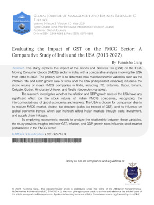 Explores GST impact on FMGC sector in India, comparing recent studies; analyzes economic effects, growth, and future trends.