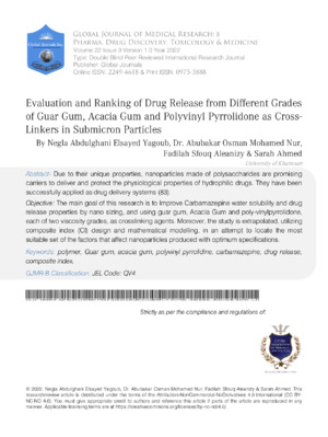 Enhanced drug release from different grades of Guar Gum, Acacia Gums, and Polyvinyl Pyrrolidone links in submicron particles.