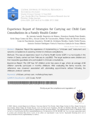 Alt text: Strategies for child care consultations in family health reports.