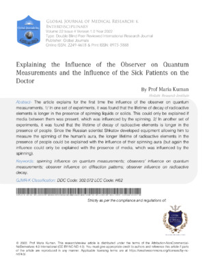 Clear, descriptive alt text focusing on quantum measurement in medical research.