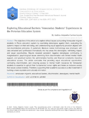 Venezuelan Students' Experiences.