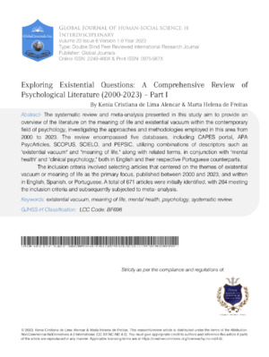A detailed analysis of psychological research articles from 2000 to 2023, focusing on literature review, questions, and exploration.