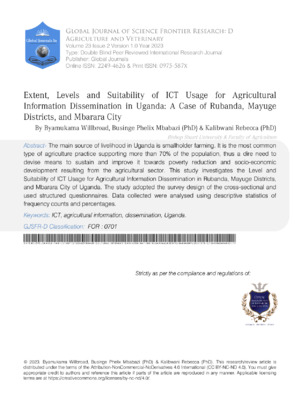 Soil ICT usage enhances agricultural productivity and dissemination in Uganda, aiding in sustainable farming and data-driven decision-making.