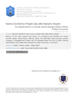 A comprehensive study on factors influencing weight gain after bariatric surgery. Insights for better patient outcomes and management.