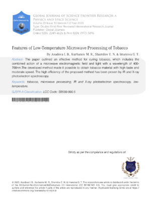Improving tobacco quality using low-temperature methods for better preservation and flavor retention.