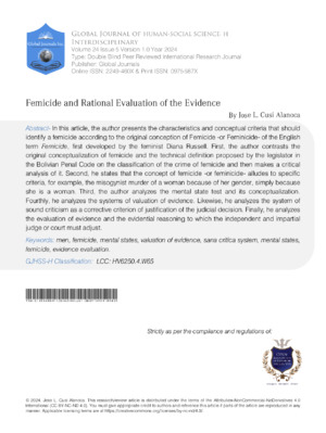 Female homicide research and forensic analysis for gender-based violence.