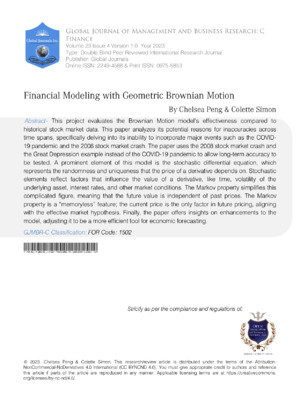 Accurate, innovative financial modeling methods for academic research. Improve financial forecasts with geometry-based models.