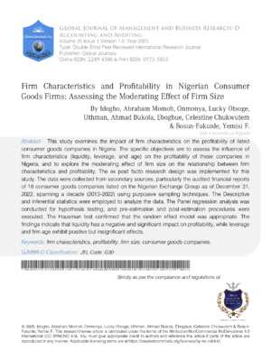 Alt: Academic research on Nigerian goods' characteristics and profitability impacts.