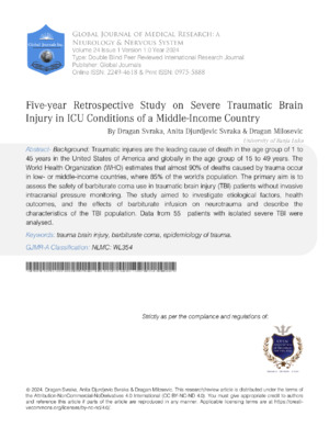 Five-year traumatic brain injury research in middle-income country.