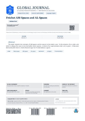 Scientific poster on Frechet AM-Spaces and AL-Spaces in mathematics.