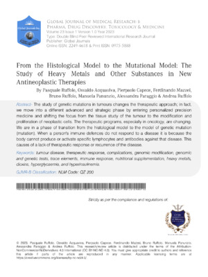 Ensuring safety and efficacy in new antiosteoplastic treatments involving heavy metals.