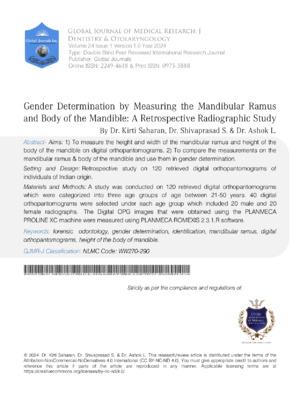 Alt text: A detailed study on gender determination using mandibular ramus and body analysis for forensic accuracy.