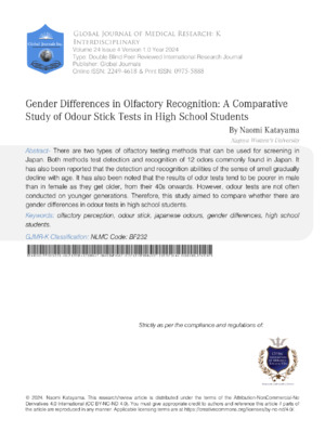 High School Students’ Olfactory Gender Differences.