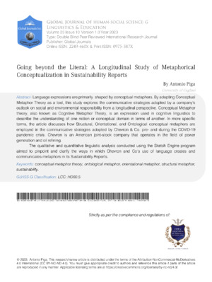 An in-depth analysis of metaphorical language in sustainability reports.