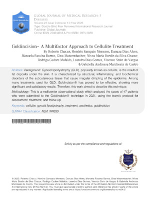 High-resolution image of a scientific research paper on cellulite treatment, showcasing the study’s abstract and author details.