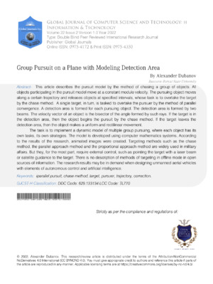 Explores AI-driven pursuit modeling on a plane, focusing on robotics and computer vision applications.