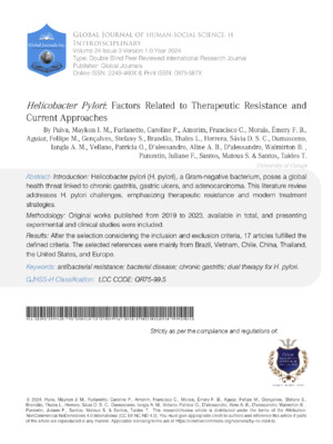 Increased resistance causes treatment challenge in H. pylori infection. This study explores impacts on therapy success and future approaches.