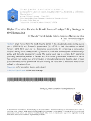 Exploring Brazil's higher education policies and strategies for disarmament in education.