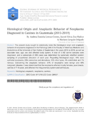 High-quality research on neoplasm diagnosis in Guinea from 2015-2019. Insights into histological and clinical analysis.
