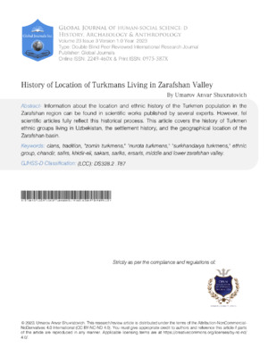 Turkmen history, living patterns, and tribal origins in Uzbekistan described.