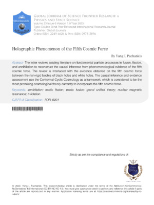 Holographic cosmic phenomenon research image showing fifth cosmic force.