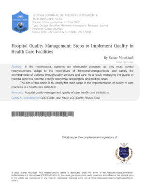 Hospital Quality Management: Steps to Improve Healthcare Facilities.