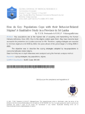 Key insights into behavior-related stigma in Sri Lanka.