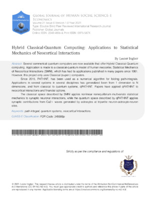 Application of hybrid classical-quantum to statistical mechanics.