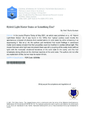 Study on hybrid light-matter states and their implications for physics and space science.