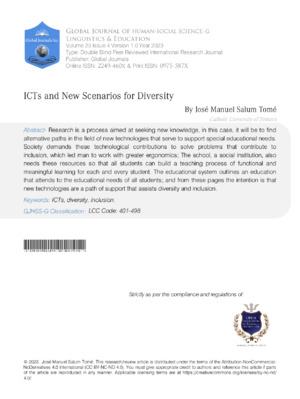 Alt text: Academic journal cover image showing research on ICT and diversity in education.